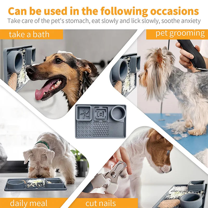 Slow Feeder Bowl & Anti-Stress Licking Mat for Dogs and Cats