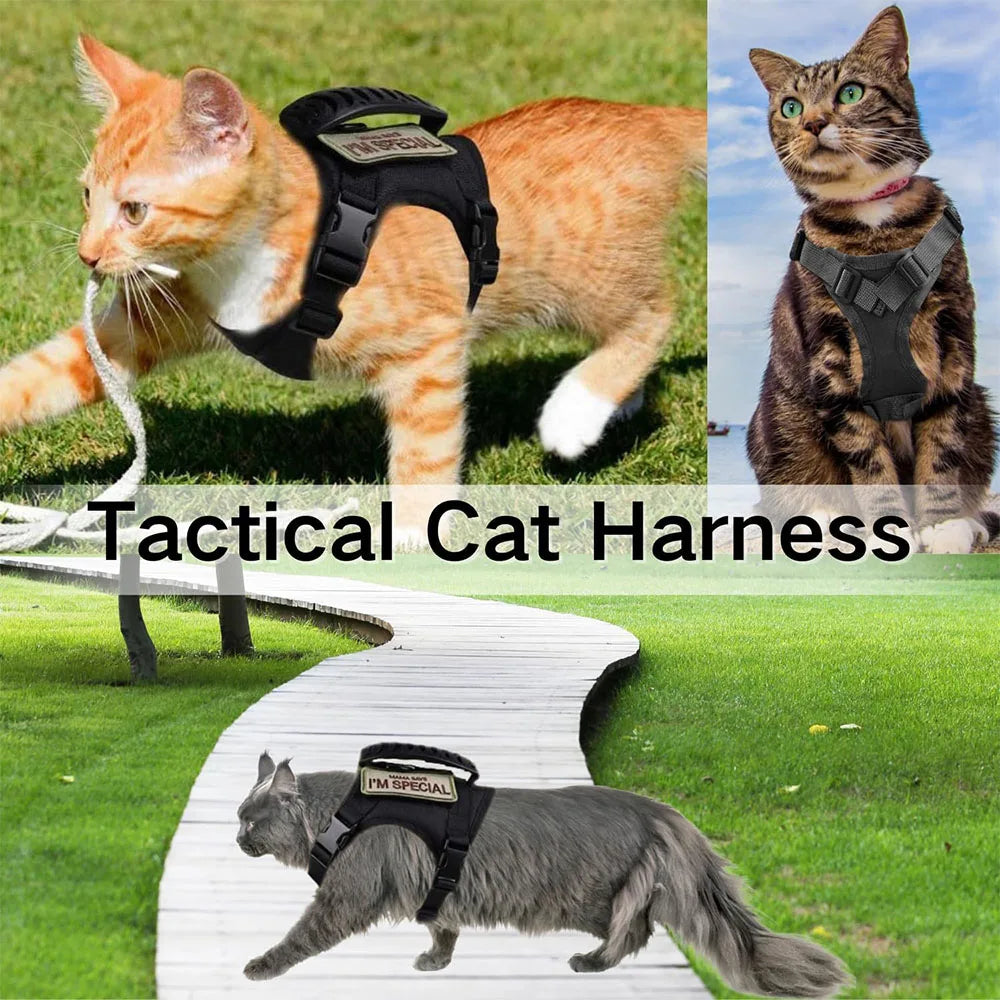 Adjustable Tactical Pet Harness — Dog and Cat (Reflective)
