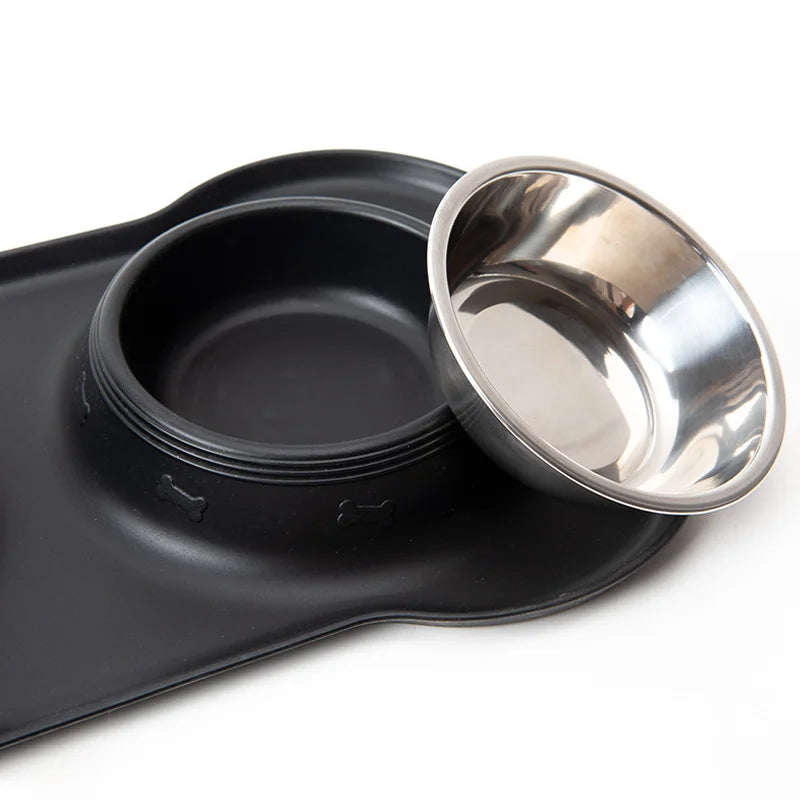 Anti-Slip Silicone Dog Food & Water Bowl Set - view 5