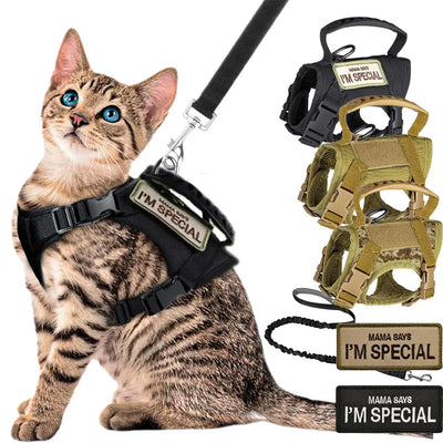 Adjustable Tactical Pet Harness — Dog and Cat (Reflective)