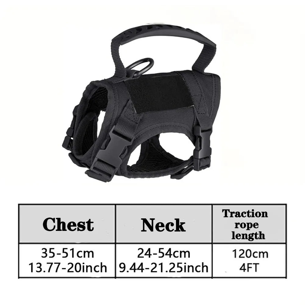 Adjustable Tactical Pet Harness — Dog and Cat (Reflective)